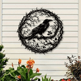 thumbnail image 3 of Raven Bird Metal Wall Art,Crow Wall Art Decor Sculpture, Design Home Decor for Garden Kitchen Balcony, 3 of 5
