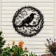 thumbnail image 4 of Arte de pared de metal con forma de pájaro cuervo, escultura decorativa de pared con forma de cuervo, diseño único para decoración del hogar, jardín, cocina y balcón, 4 of 6