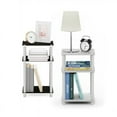 thumbnail image 5 of Furinno Just 3-Tier Turn-N-Tube End Table, 2-Pack, Black/White, 5 of 7