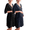 Black/Navy Blue, variant on 3 in 1 Labor/Delivery/Hospital Gown Maternity Dress Nursing Nightgown Sleepwear for Breastfeeding