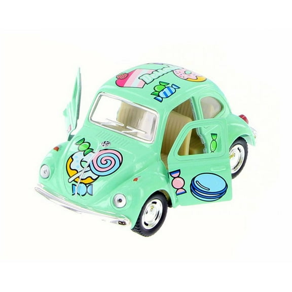1967 Volkswagen Classic Beetle with Decals, Green - Kinsmart 4026DYF - 4"  Diecast Model Toy Car (Brand New but NO BOX)