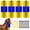 blue yellow, variant on WZTO Livestock Scratching Brush, 4PCS Horse Grooming Brushes Kit With 8PCS Screws For Cow Goat Cattle Sheep Pig Full Massage, Relieve Itching on Back, Remove Harmful Parasites, Dead Skin, Dirt