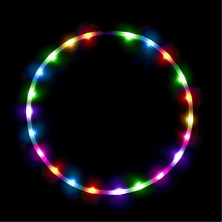 LED Hula Hoop Fully Rechargeable and Collapsable - 28 Color Strobing and Changing LED Lights - Multiple Sizes Available - Light Up Hoola Hoops for Adults and Kids - Technicolor (Best Led Hula Hoop)