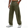 thumbnail image 5 of Havenre Men's Yoga Sweatpants Open Bottom Lightweight Sweat Pants Drawstring Elastic Waist Comfy Athletic Lounge Pants with Pockets Green S, 5 of 9