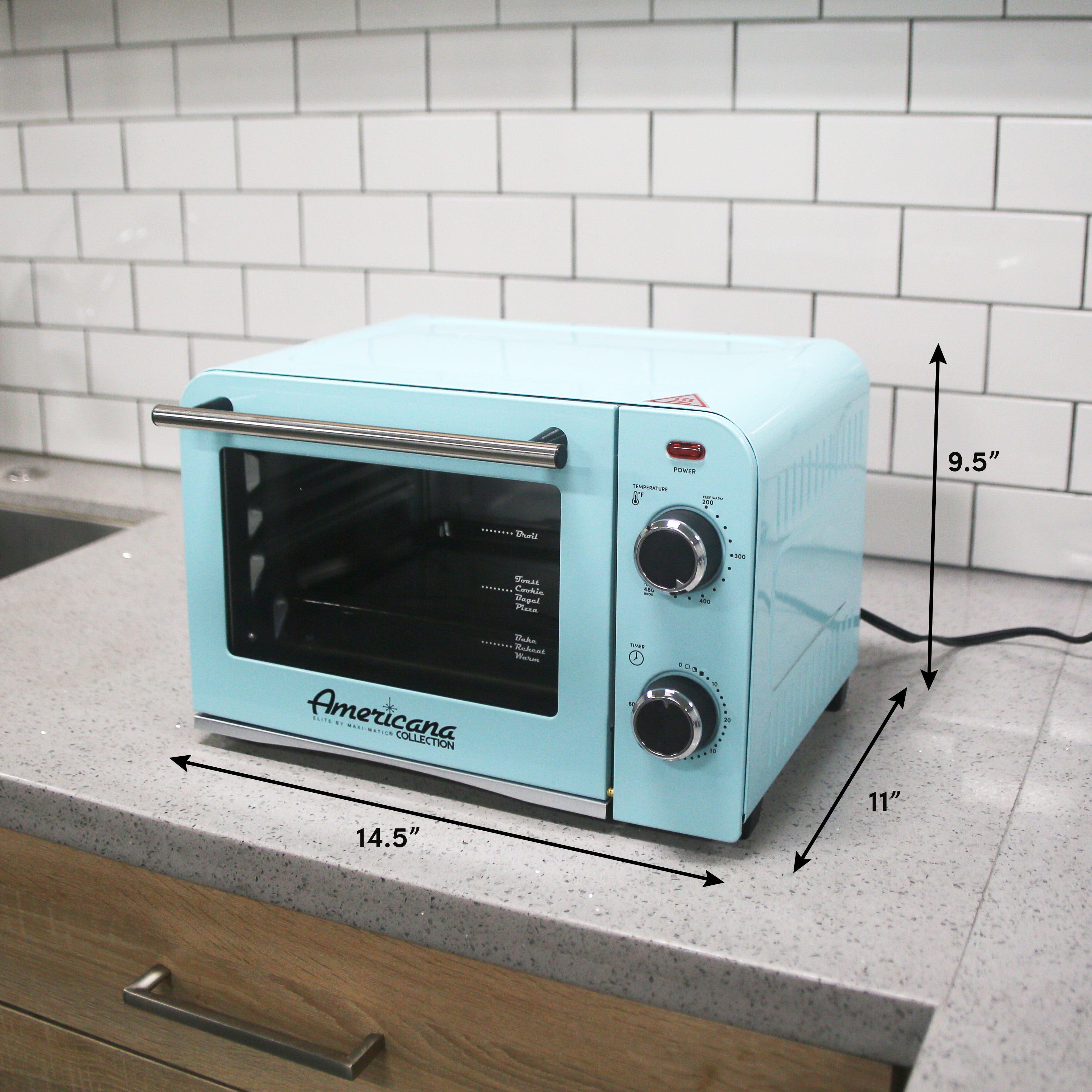 8 Slice Vintage Diner Retro Countertop Toaster Oven – Shop Elite