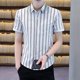thumbnail image 3 of Camisas y blusas a rayas para hombre, ropa de manga corta, marca barata, estética, botones, tops para hombre, moda 2024, diseñador, lujo, xxl, 3 of 5