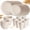 Beige, variant on 32 Pcs Wheat Straw Dinnerware Set for 8, Plates and Bowls Set, Safe Lightweight Dishes Set
