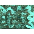 thumbnail image 1 of Ahgly Company Machine Washable Indoor Rectangle Abstract Turquoise Blue Modern Area Rugs, 8' x 12', 1 of 4