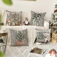 thumbnail image 2 of Sm:)e Tree Reindeer Truck Winter Deer Christmas Throw Pillow Covers Set of 4, 18 x 18 Inch Holiday Cushion Case Decoration for Sofa Couch, Gray, 2 of 7