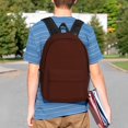 thumbnail image 4 of Lukts Brown Pattern 15 Inch Student Backpack, Waterproof Laptop Backpack with Adjustable Shoulder Straps, Lightweight Travel, Campus Backpack, Unisex, 4 of 6