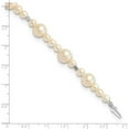 thumbnail image 6 of Auriga 14K White Gold 9mm White Round Pearl Bead Bracelet 7.5 inch for Women(L- 7.5inch), 6 of 6