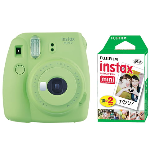 belasting Vernederen waterval Fujifilm Instax Mini 9 Instant Film Camera Lime Green + 20 Sheets Instant  Film - Walmart.com