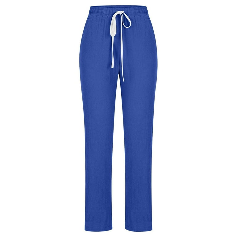 Brnmxoke Fall Clearance 2023 Sale Women s Linen Pants Plus Size Linen Pants Women Tall Womens Linen Pants Straight Leg Loose Fit Casual Drawstring