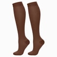 thumbnail image 2 of NOLDARES Compression Socks for Women Men, Breathable 15-20 mmHg Circulation for Flying, Running, Nurses, Pregnancy, 2 Pairs(R023-Coffee), 2 of 4