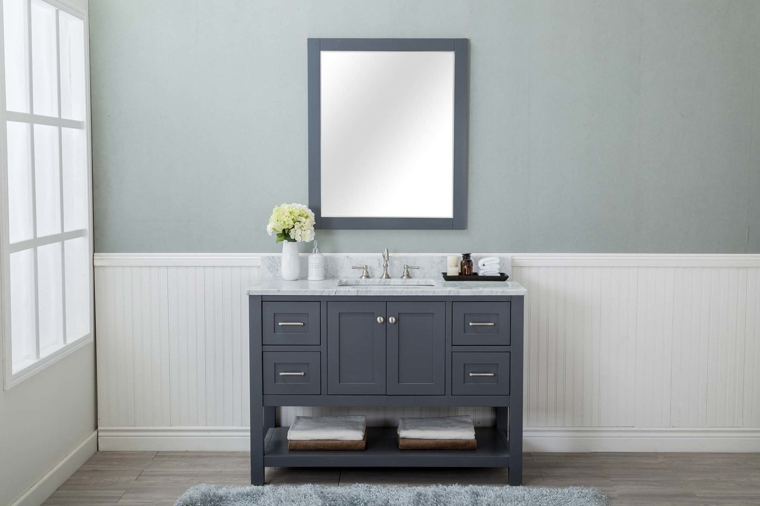 Cabinet Mania Grey Shaker 48 Bathroom Vanity Open Shelf W Marble Top Walmartcom Walmartcom Cabinet Mania Grey Shaker 48 Bathroom Vanity Open Shelf W Marble Top Walmartcom Walmartcom