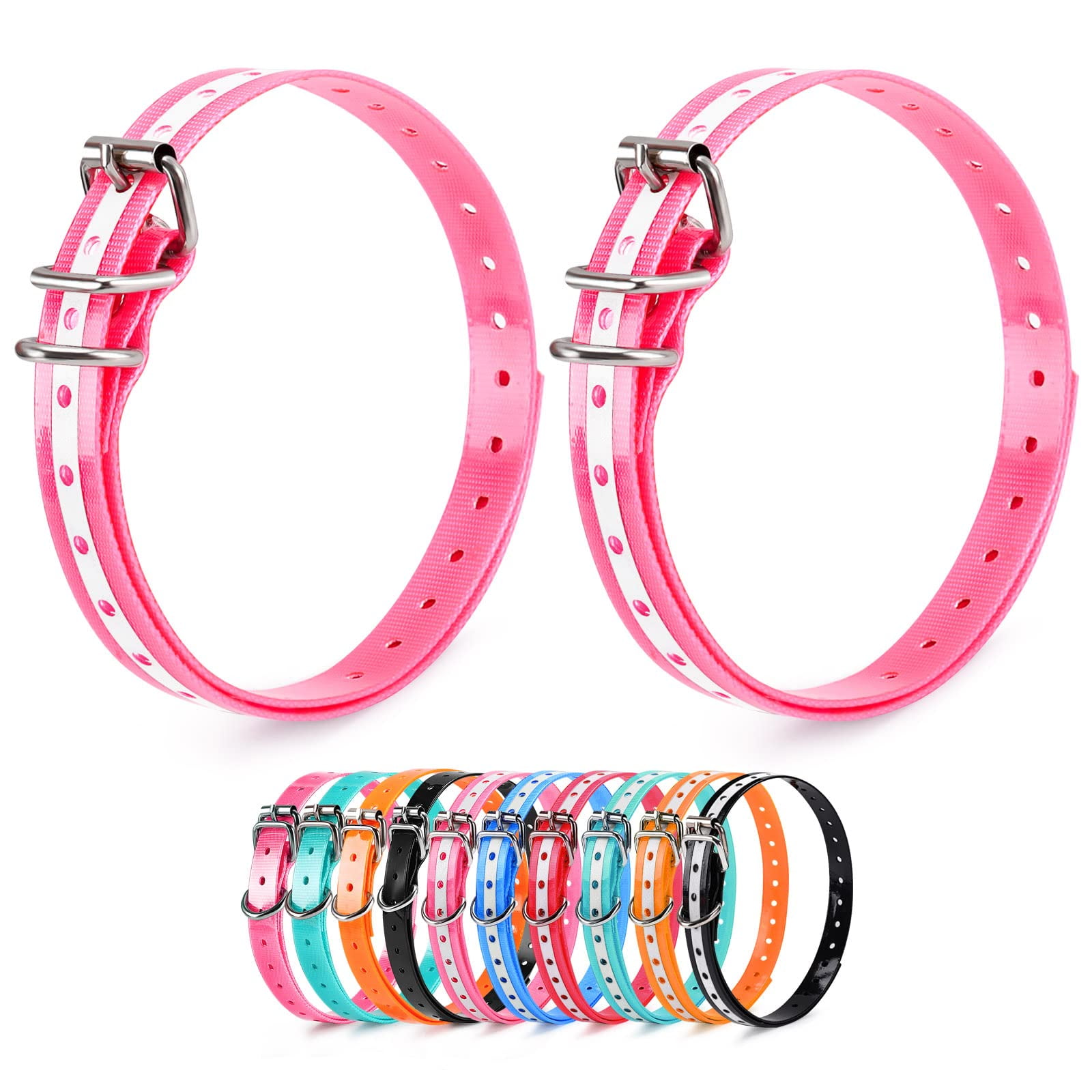 LuckinPET Replacement Collar Strap Compatible with Petsafe PATPET Sportdog Garmin Dogtra etc Most Training Collar Fence Reciever 3 4 Reflective Adjustable Metal Buckled Waterproof Pink Pack2 Walmart.c...