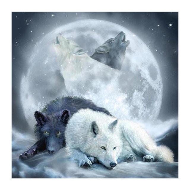 Pintura de diamante 5D DIY Full Square Drill Wolf Kit Decoración del hogar Arte Artesanía Hugtrwg Para estrenar