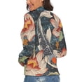 thumbnail image 3 of Koi Fish Vintage Japanese Women's Turtleneck Sweater Long Sleeve Ribbed Fitted Turtle Neck Casual Fall Winter Collection Top XL, 3 of 4