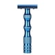 thumbnail image 1 of Maquinilla de afeitar clásica para hombre, con mango de metal antideslizante y doble hoja, estilo vintage, manual (azul), 1 of 12
