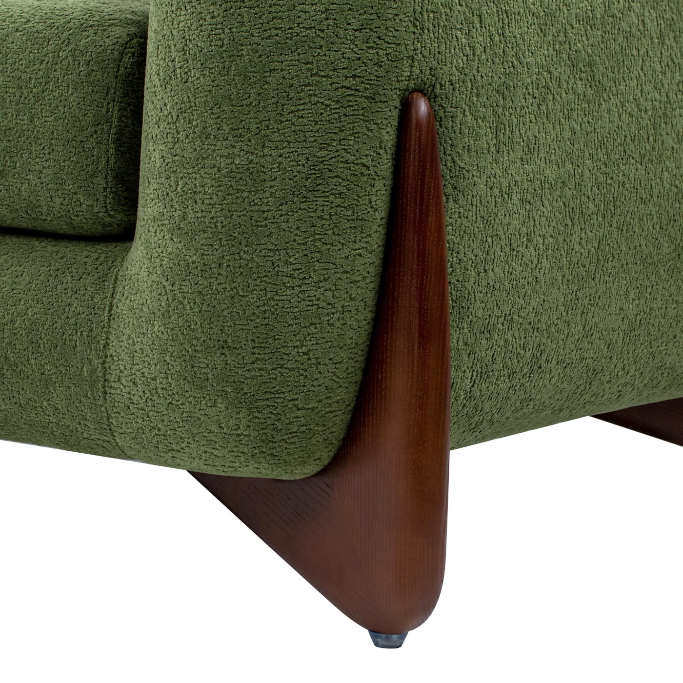 Jennifer Taylor Home Alpine 90.5" Modern Scandinavian Boucle Minimalist Round Arm Sherpa Sofa, Moss Green Fleeced Teddy
