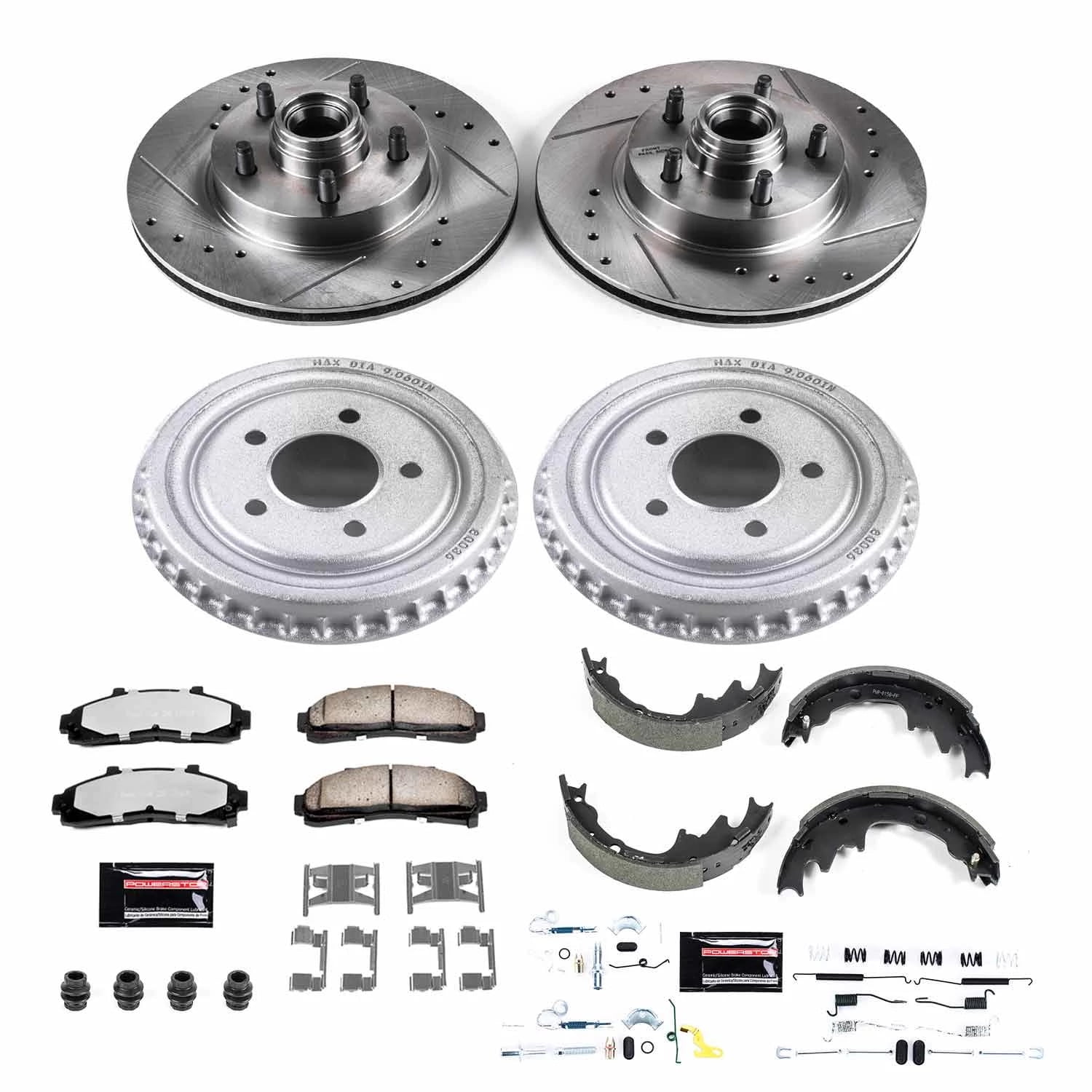 PowerStop Front and Rear Z36 Truck & Tow Brake Pad Rotor Drum and Shoe Kit Fits: FORD MAZDA Select Models K15151DK-36