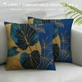 thumbnail image 3 of Nawypu  Tropical Blue Leaves with Gold Sun Moon Decorative Pillowcase Throw Pillow Cover,Abstract Throw Pillows for Sofa Bed Room Home Bedroom Decor, 3 of 5