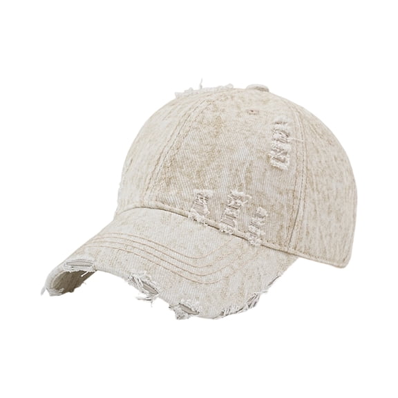 Lumtrix Distressed Baseabll Soft Dad Hat Adjustable Strapback Low Headwear Vintage Ball Caps For Women Men Beige One Size