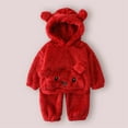 thumbnail image 3 of Jamsmile Toddler Boys Outfits Sets Winter Fuzzy Cozy Bear Long Sleeve With Pockets Lined Loungewear Two Piece Homewear, 3 of 3