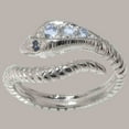 thumbnail image 2 of LBG British Made 14k White Gold Natural Aquamarine & Sapphire Womens Band Ring - 33 size options - Size 10, 2 of 6