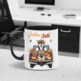 thumbnail image 3 of Hello Fall Autumn Wreath Siberian Husky Pumpkins Pickup Truck 11oz Accent Two-tone Mug Husky Dog Lover Gifts Coffee Tea Cup - 13011, 3 of 5