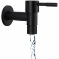 thumbnail image 1 of Black single-use quick wall mounted faucet for bathroom, made of stainless steel, suitable for outdoor use as a garden faucet, or for washing machine, 1 of 4