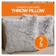 thumbnail image 3 of CodYinFI Set of 2 Shaggy Long Hair Throw Pillows - Super Soft and Plush Faux Fur Accent Pillows - 18 x 18 inches, Gray Ombre, 3 of 8