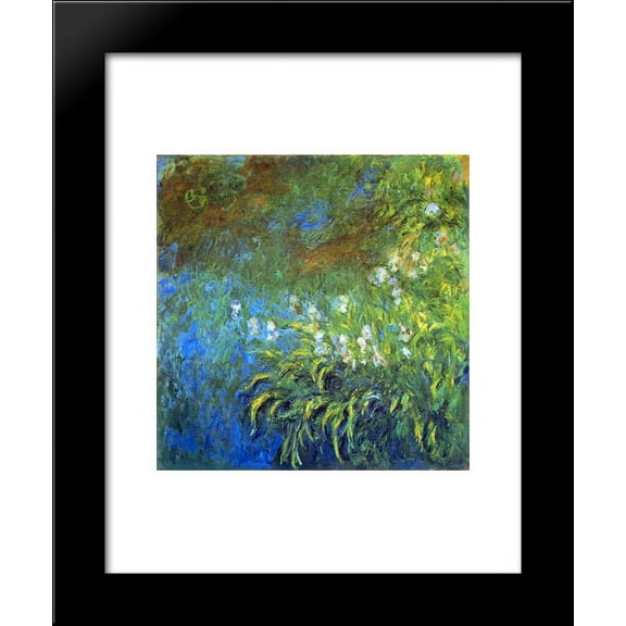 Iris at the Sea-Rose Pond 20x24 Framed Art Print by Monet, Claude
