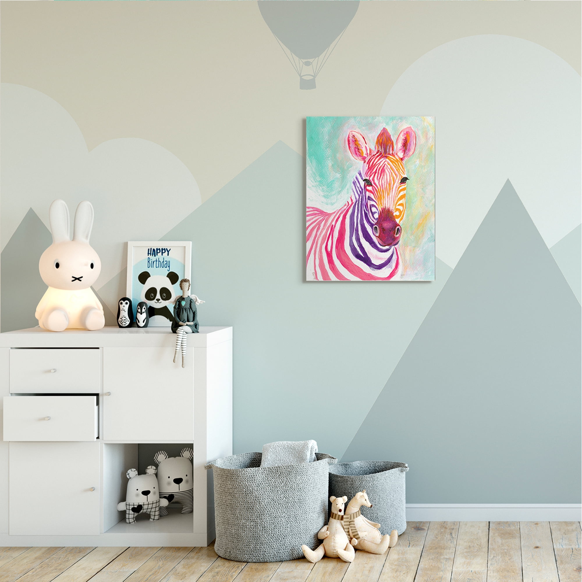 Stupell Industries Warm Tone Zebra Stripes Safari Animal Portrait Canvas Wall Art, 24 x 30, Design by Elvira Errico