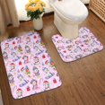 thumbnail image 2 of Yiaed Christmas Unicorns Print Bathroom Mat Set 2 Pieces Mat Anti-Skid Pad Ultra Soft and Absorbent Bathroom Bath Mat Contour Bath Rugs for Toilet Base, 2 of 6
