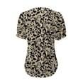 thumbnail image 4 of White Womens Summer Tops Womens V Neck Tops Puff Short Sleeve T Shirt Pleated Floral Printed Tunic Blouse Shirts Shirts for Women, 4 of 6