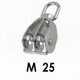 thumbnail image 2 of Single Pulley M15 Steel Wheel Block Heavy Duty Pulley Roller Loading 304 Stainless Silver (Double Pulley M25), 2 of 5