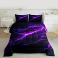 thumbnail image 2 of Feelyou Neon Purple Lightning Bedding Comforter Set for Kid, Nature Scenery Twin Comforter Sets, Tornado Storm Reversible Bedding Set, Super Cozy Room Decor, 2 Pieces, 2 of 8