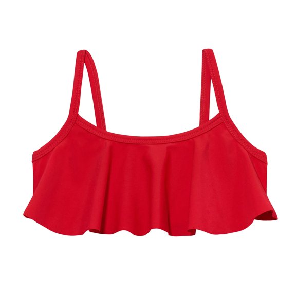 Girls UPF 50  Flounce Bikini Top | Red