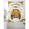 thumbnail image 2 of Sheer Curtains 63 Inch Length, Sunflower Truck Semi Sheer Curtains Light Filtering Window Treatment, Summer Botanical Elegant Pastoral Floral Privacy Voile Drapes for Living Room Bedroom 52x63 Inch, 2 of 7