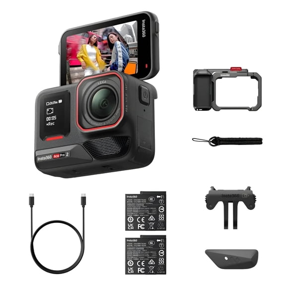 Cámara De Acción 8K Insta360 Ace Pro 2 Dual Battery Xplorer Bundle Resistente al Agua, Diseño en Colaboración con Leica