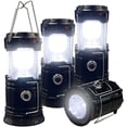thumbnail image 1 of Paquete de 4 linternas LED para acampar, solares y recargables, plegables y portátiles, ideales para campamentos, senderismo, emergencias, huracanes y tormentas., 1 of 8
