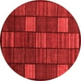 thumbnail image 1 of Ahgly Company Machine Washable Indoor Round Checkered Red Modern Area Rugs, 8' Round, 1 of 4
