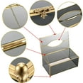 thumbnail image 4 of Rectangular Glass Tissue Box Cover - Decorative Gold Tissue Box Holder, Stylish Facial Tissue Holder for Dresser Bathroom Vanity Night Stand Home Office Bar Restaurant Decor, Black, 4 of 5
