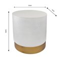 thumbnail image 3 of TOV Furniture Dimple White and Gold Round Hand Hammered Side Table, 3 of 6