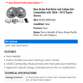 thumbnail image 2 of Rear Brake Pad Rotor and Caliper Set - Compatible with 2004 - 2010 Toyota Sienna 2005 2006 2007 2008 2009, 2 of 2