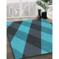 thumbnail image 2 of Ahgly Company Indoor Round Patterned Bright Turquoise Blue Area Rugs, 4' Round, 2 of 6