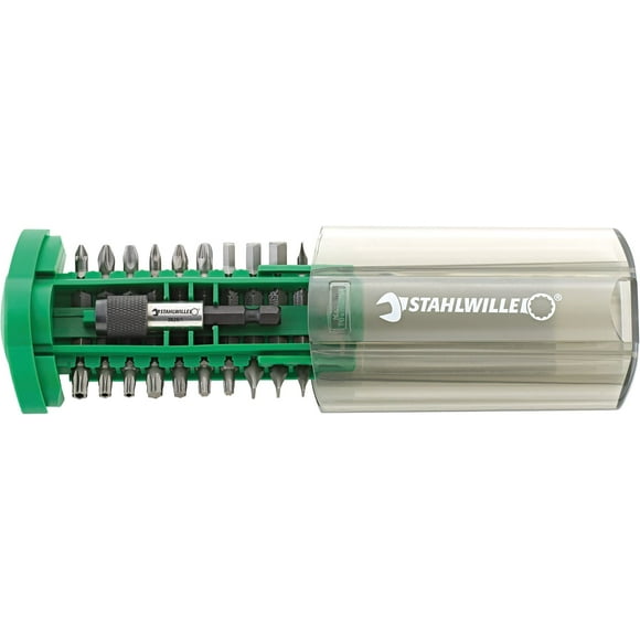 Stahlwille 96080110 Boîte à Bits No. 1202-20 Bits de Tournevis & Support dans Boîte Gain de Place, Hex Drive, Fabriqué en Allemagne