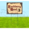 thumbnail image 1 of Medieval Fair Blackberry Mead Red Scroll (18" x 24") Yard Sign, Includes Metal Step Stake, 1 of 6