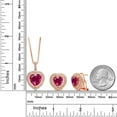 thumbnail image 2 of Gem Stone King 17.93 Ct Red Created Ruby 18K Rose Gold Plated Silver Pendant with Chain Earrings Set, 2 of 3